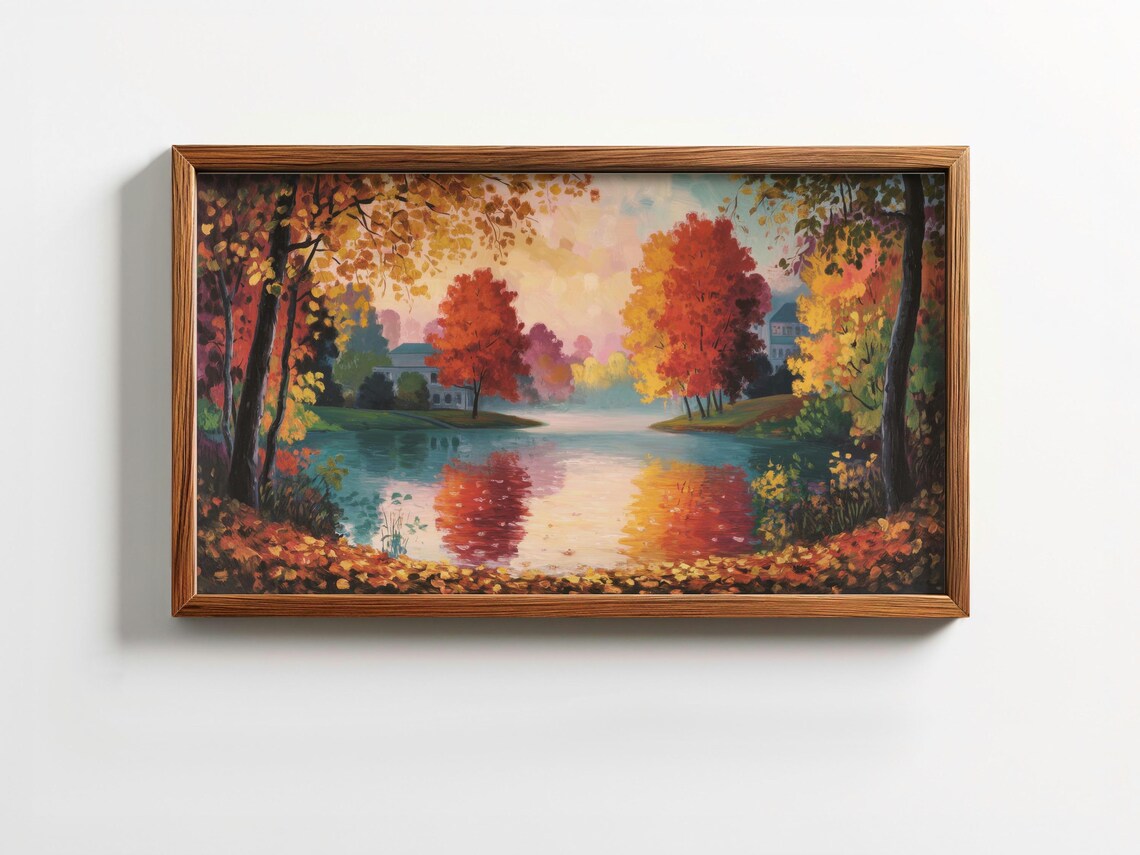 Autumn Rustic Fall Landscape Painting, Thanksgiving Decor - Image 5