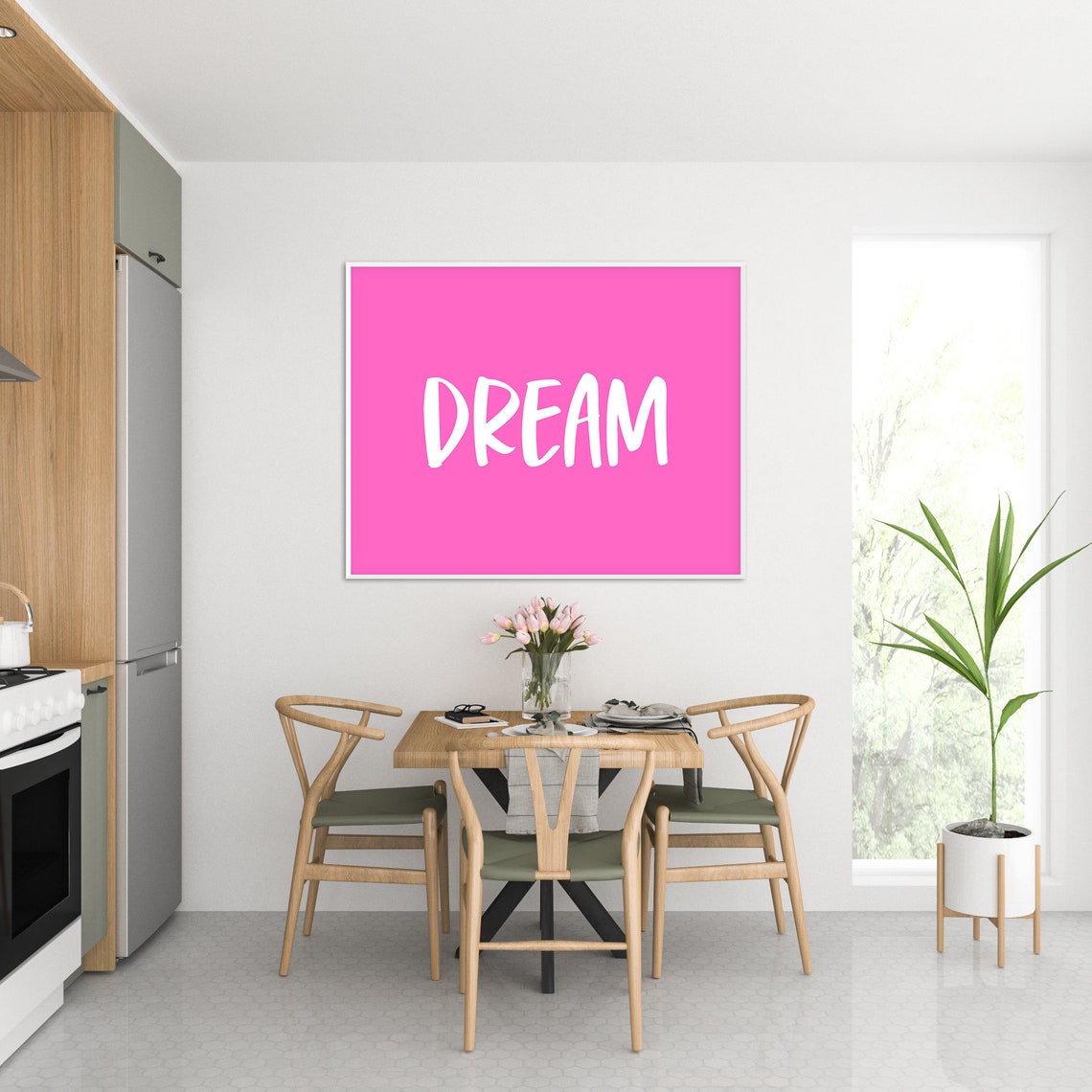 Pink Minimalist Aesthetic Poster Inspirational Wall Art For Teen Girl Room Cute Motivational Print Dopamine Dorm College Apartment Decor - Image 3
