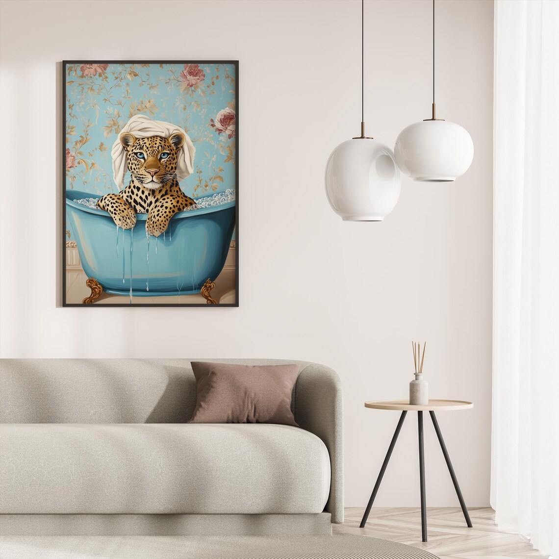 Luxury Leopard Bath Print Elegant Bathroom Wall Art Funny Animal Spa Poster Vintage Clawfoot Tub Decor Artwork - Image 6