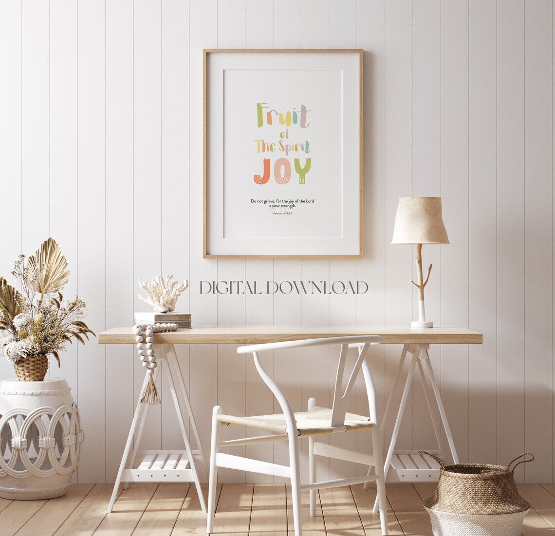 Fruit Of The Spirit Joy Colorful Kids Nursery Bible Verse Poster - Image 3
