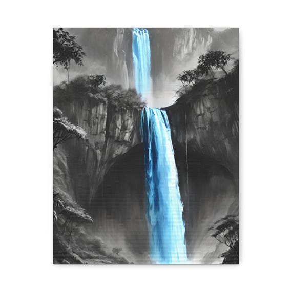 Waterfall Canvas Print Modern Gallery Wall Art