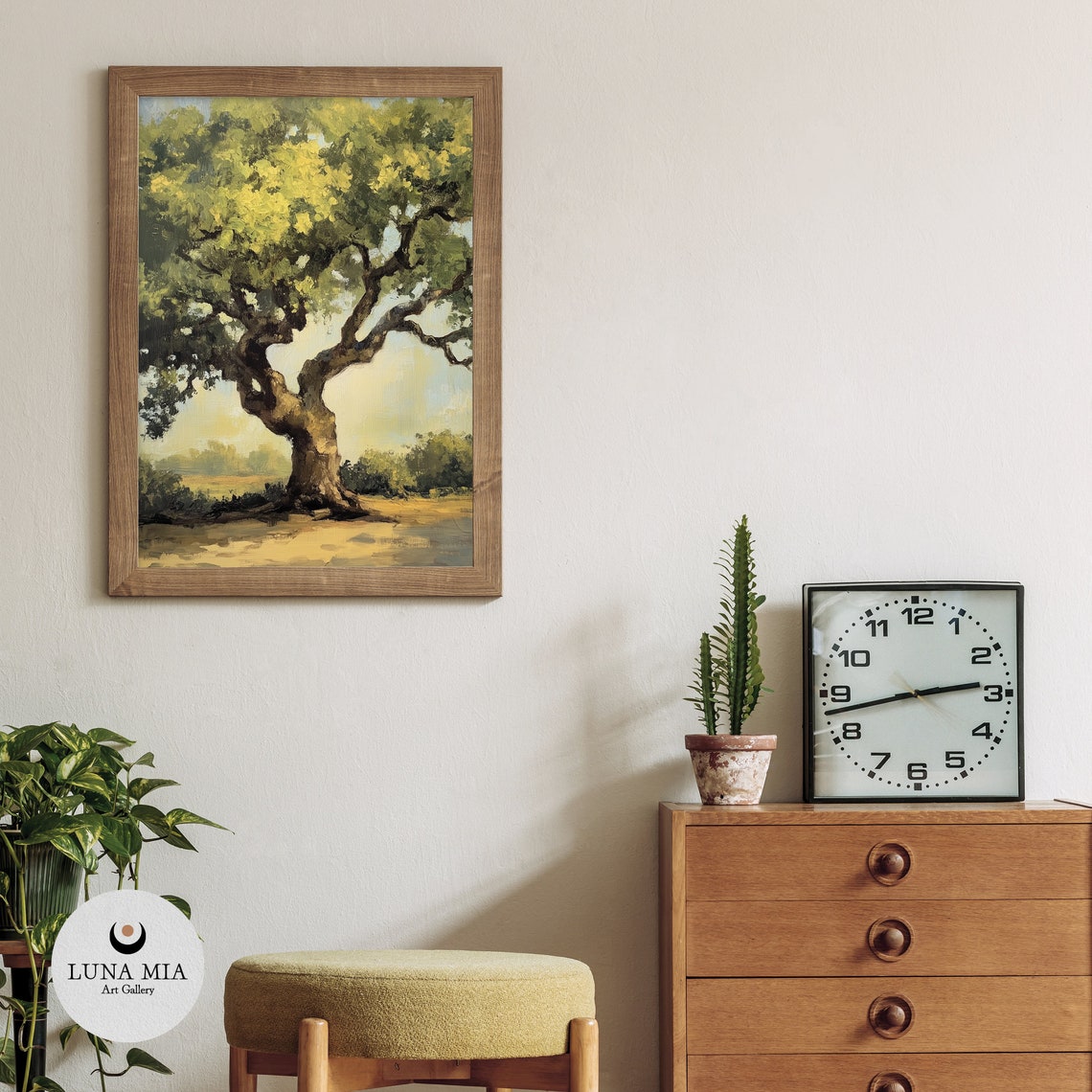 Vintage Style Ancient Oak Tree Oil Paint Wall Art Wall Decor Prints Nature Poster Trees Print - Image 3