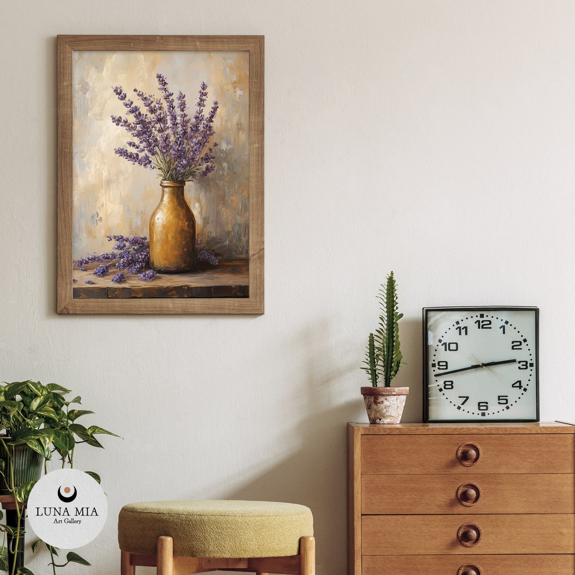 Fragrant Lavender in Amber Bottle Still Life Floral Art Poster - Image 3