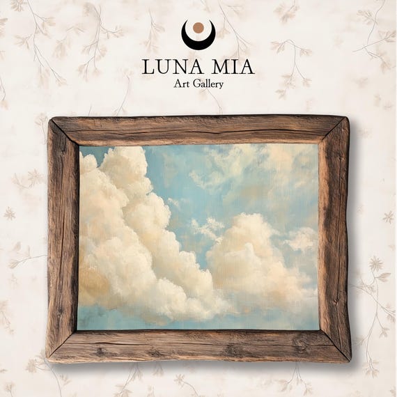 Serenely Minimalist Vintage Sky Art For Airy And Calm Decor Print Wall Art Clouds Home Art Print