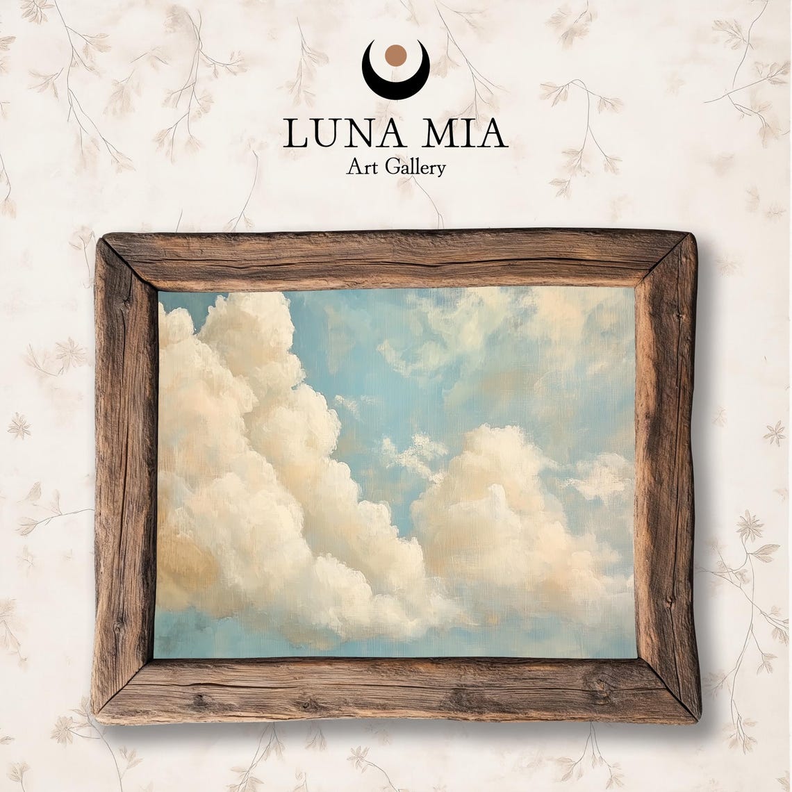 Serene Billowy Cream Clouds Across A Soft Blue Minimalist Sky Poster