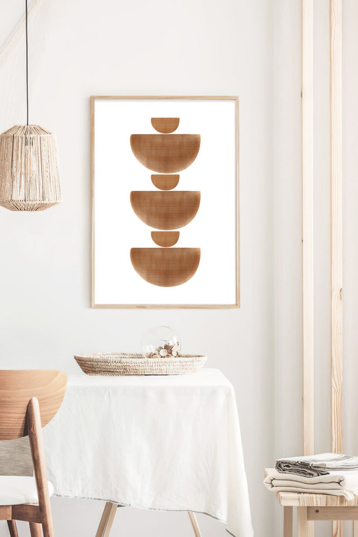 Geometric Abstract Art Print, Terracotta Boho Decor - Image 3