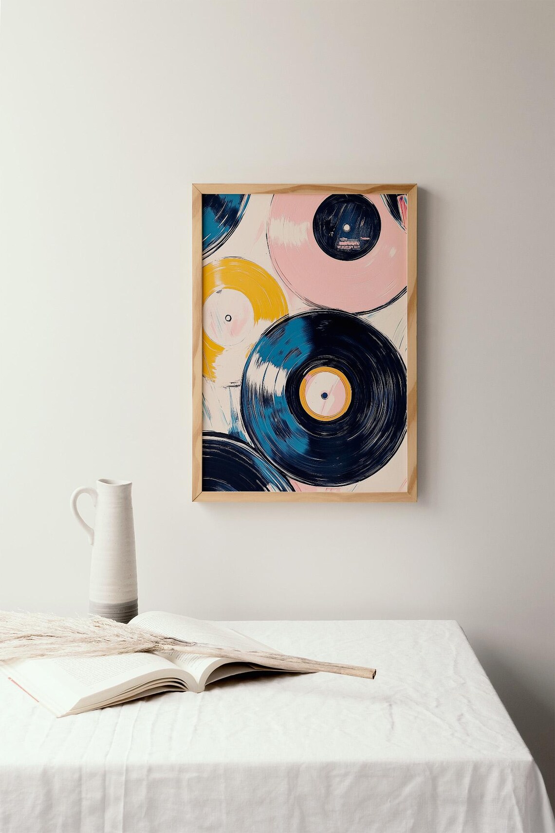 Vibrant Vinyl Records Retro Music Poster Print - Image 2