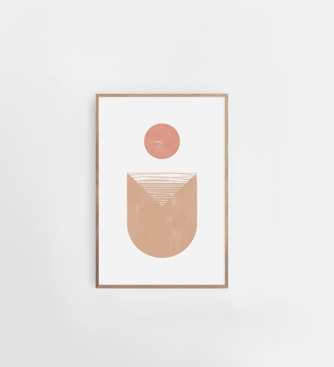 Terracotta Sun Circle Geometric Arch Minimal Modern Wall Poster - Image 3