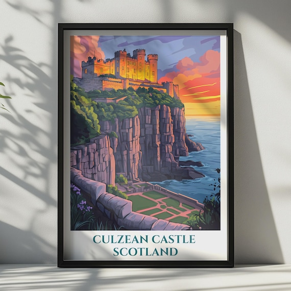 Culzean Castle Scotland Cliff Sunset Golden Hour Travel Style Wall Art