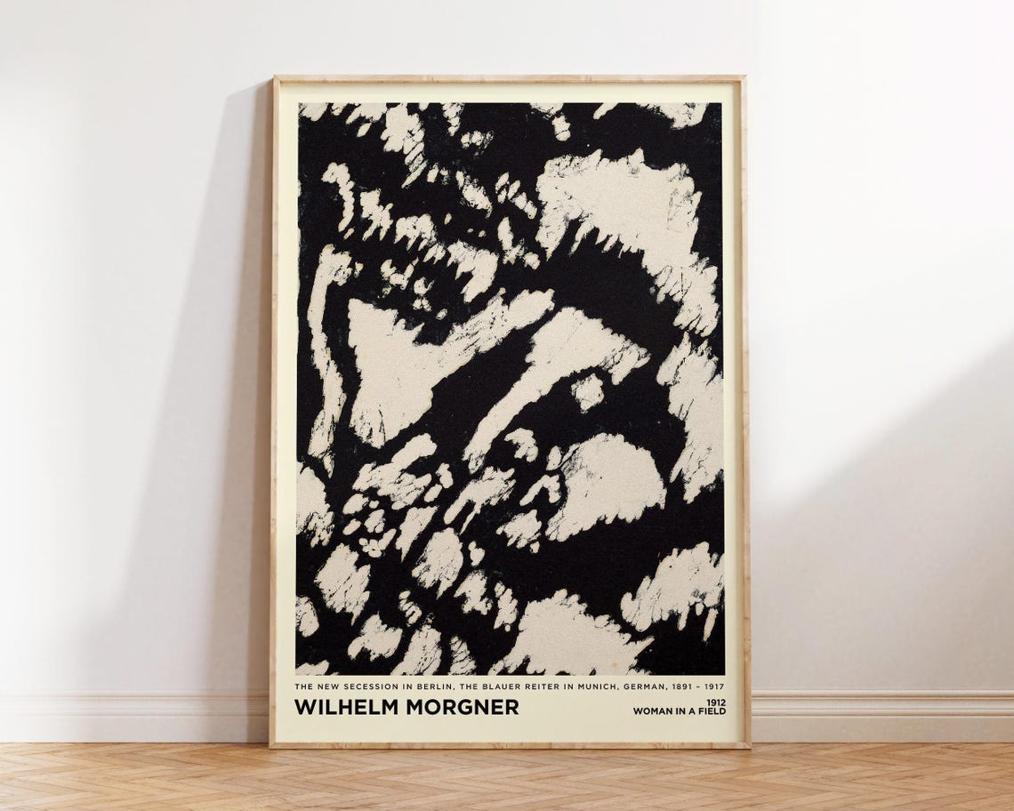Woman In A Field Wilhelm Morgner 1912 Black Abstract Painting Poster