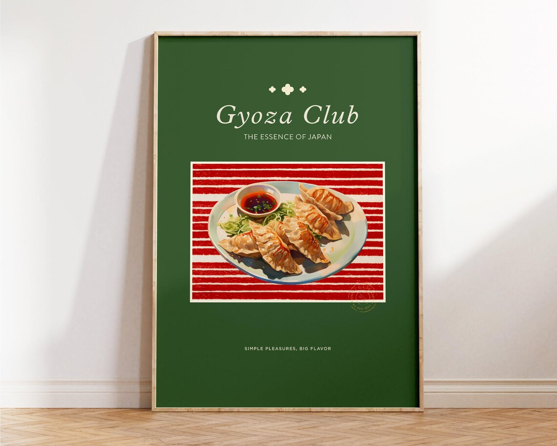 Gyoza Club The Essence Of Japan Retro Japanese Food Kitchen Poster