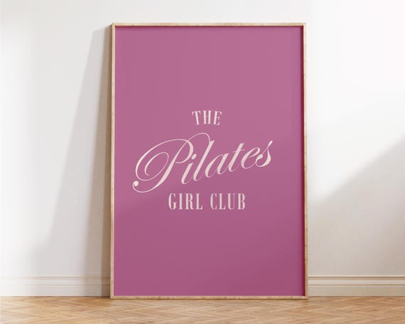 Girly Pilates Club Print Cute Wall Art Studio Decor Gift For Lovers Teachers Poster