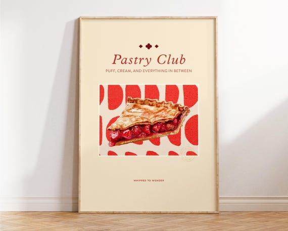 Kitchen Prints Sweets Pastry Print Retro Mid Century Modern Wall Art And Food Cake Canvas Home Decor