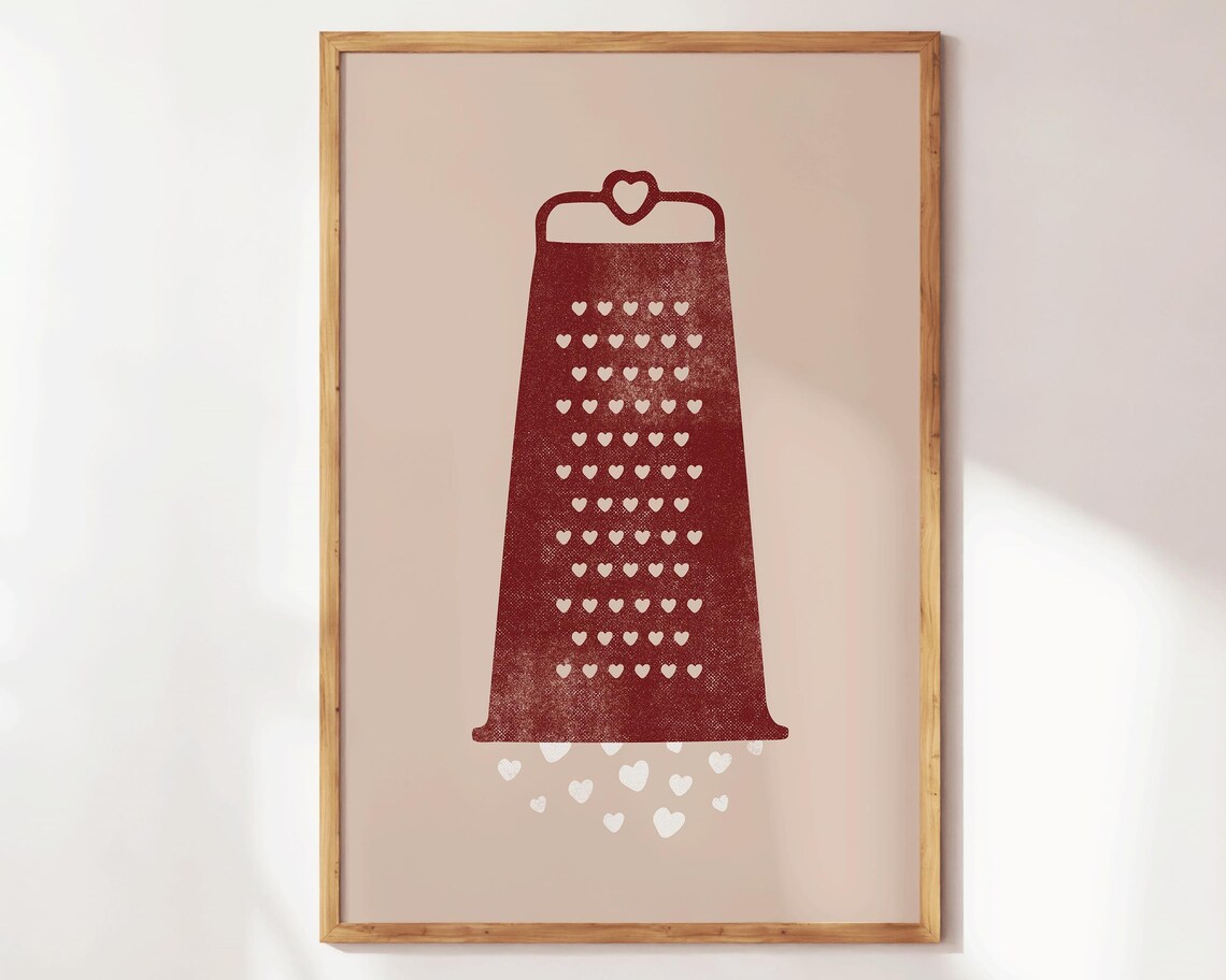 Grater Love Heart Cheese Grater Valentine Day Sweet Decor Poster