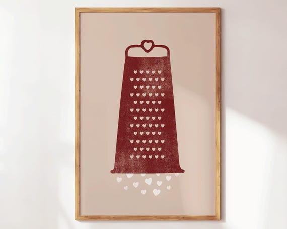 Grating Love Wall Art Trendy Valentines Day Decor Unique Romantic Gift Heart Print Cute Couple Poster Valentine Gallery