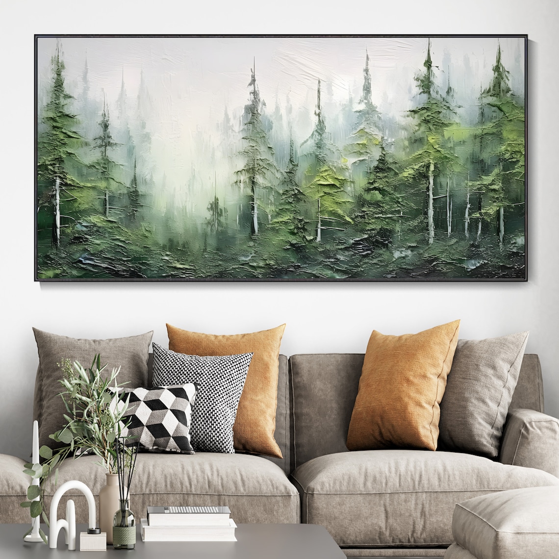 Abstract Forest Landscape Art Print, Christmas Gift - Image 3