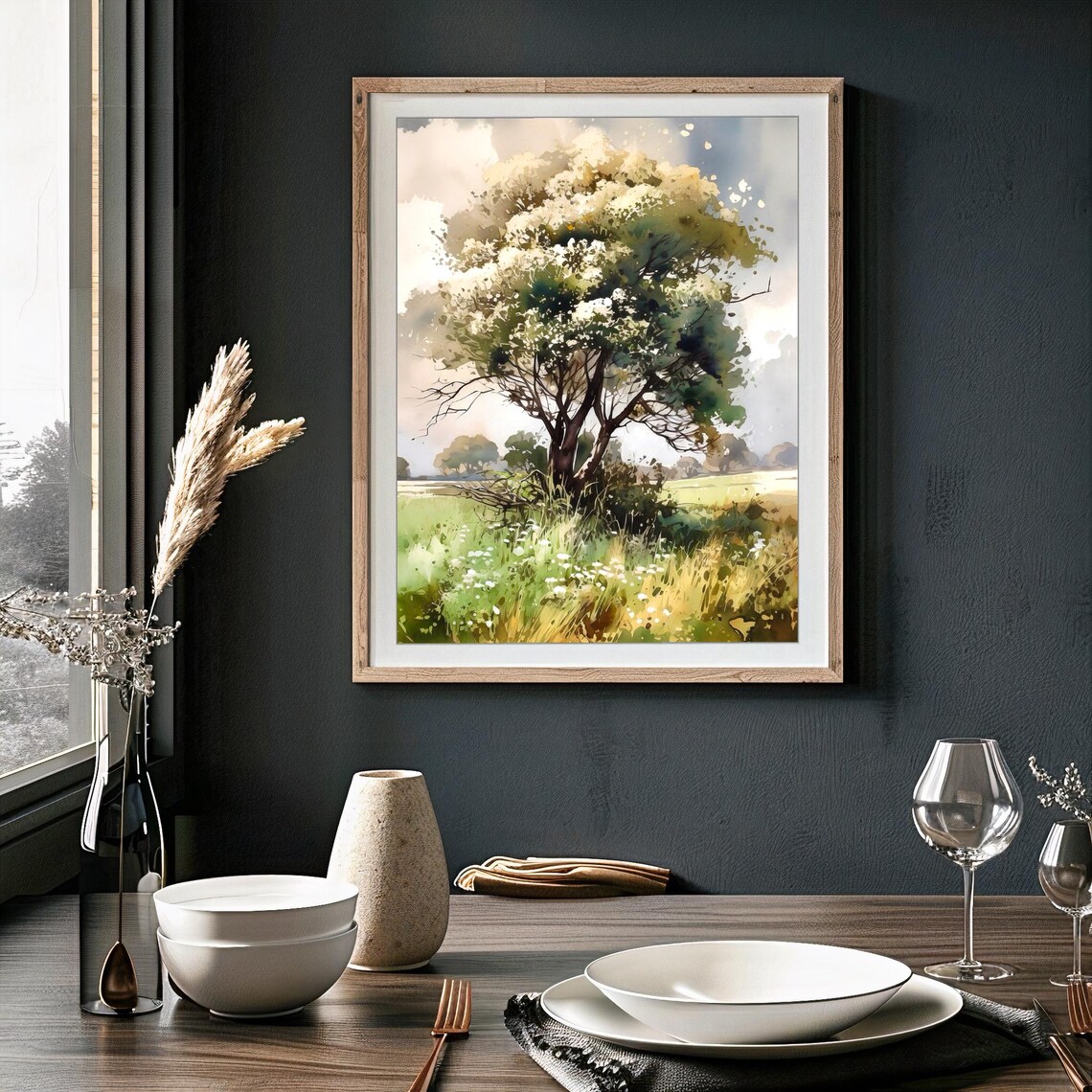 Oak Tree Watercolor Art Print, Nature Home Decor - Image 3