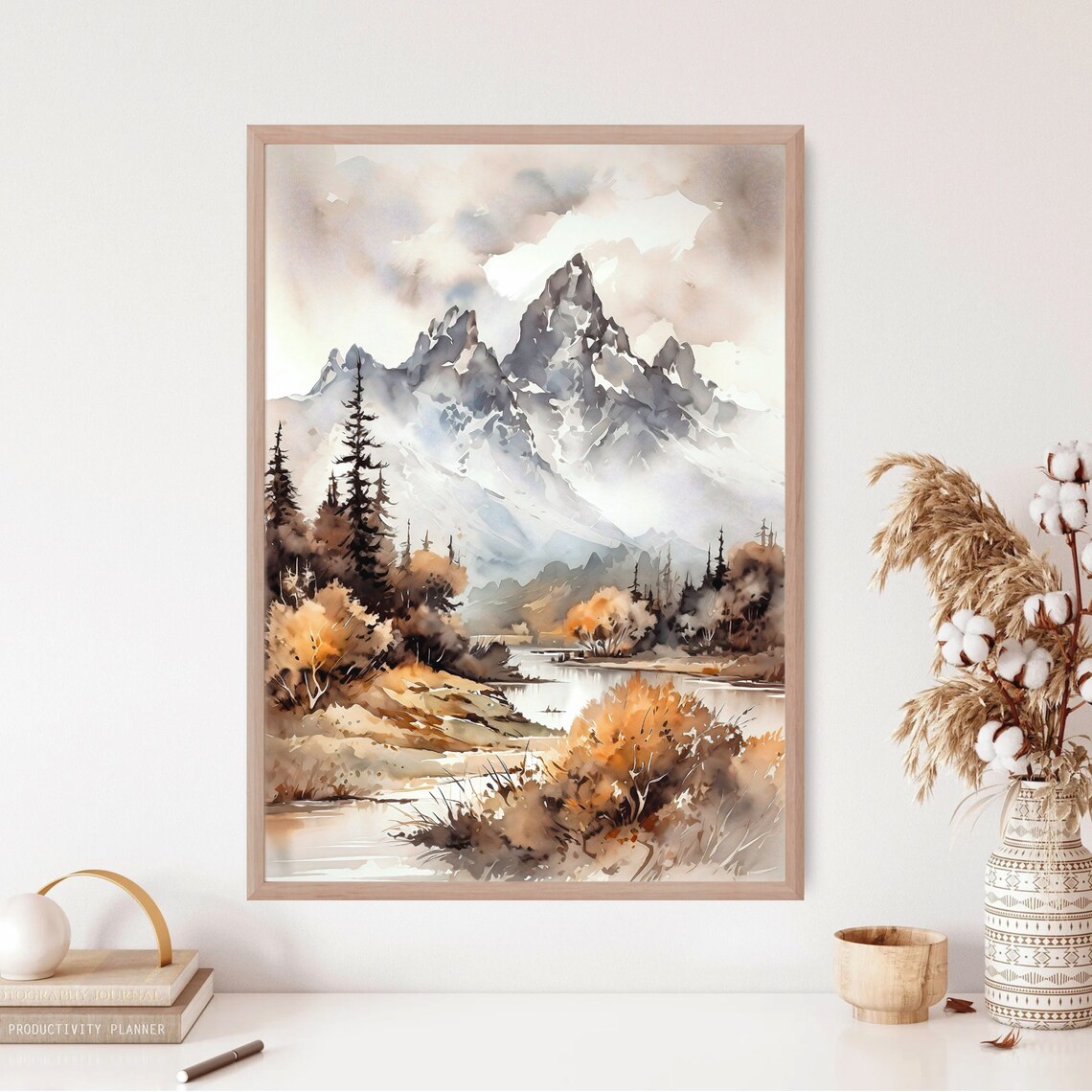 Grand Tetons National Park Mountain Landscape Art Print - Image 4