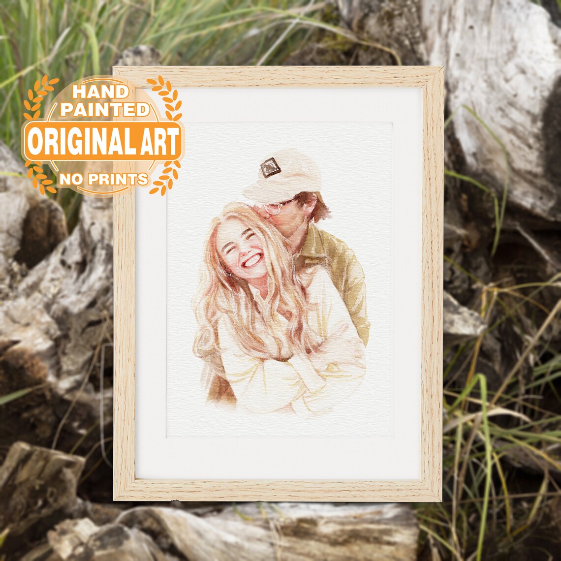 Custom Couple Proposal Portrait, Watercolor Art Print