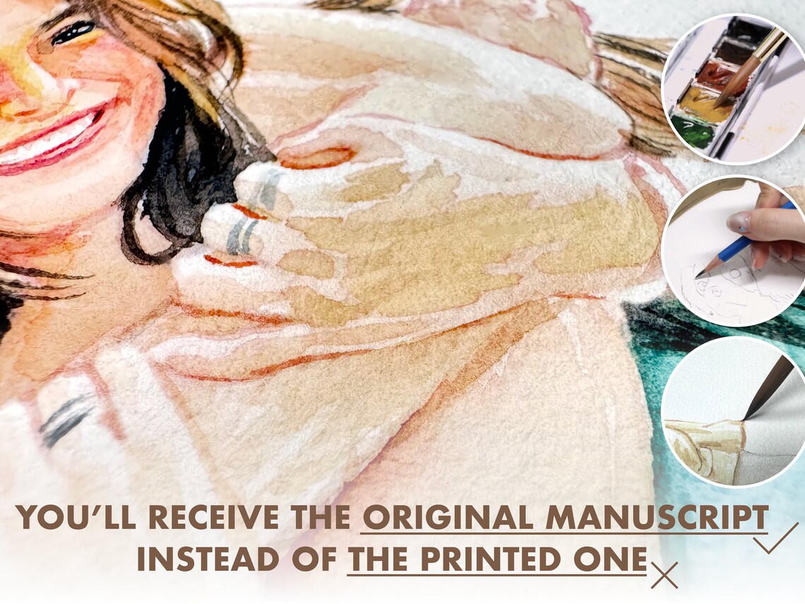Custom Couple Proposal Portrait, Watercolor Art Print - Image 2