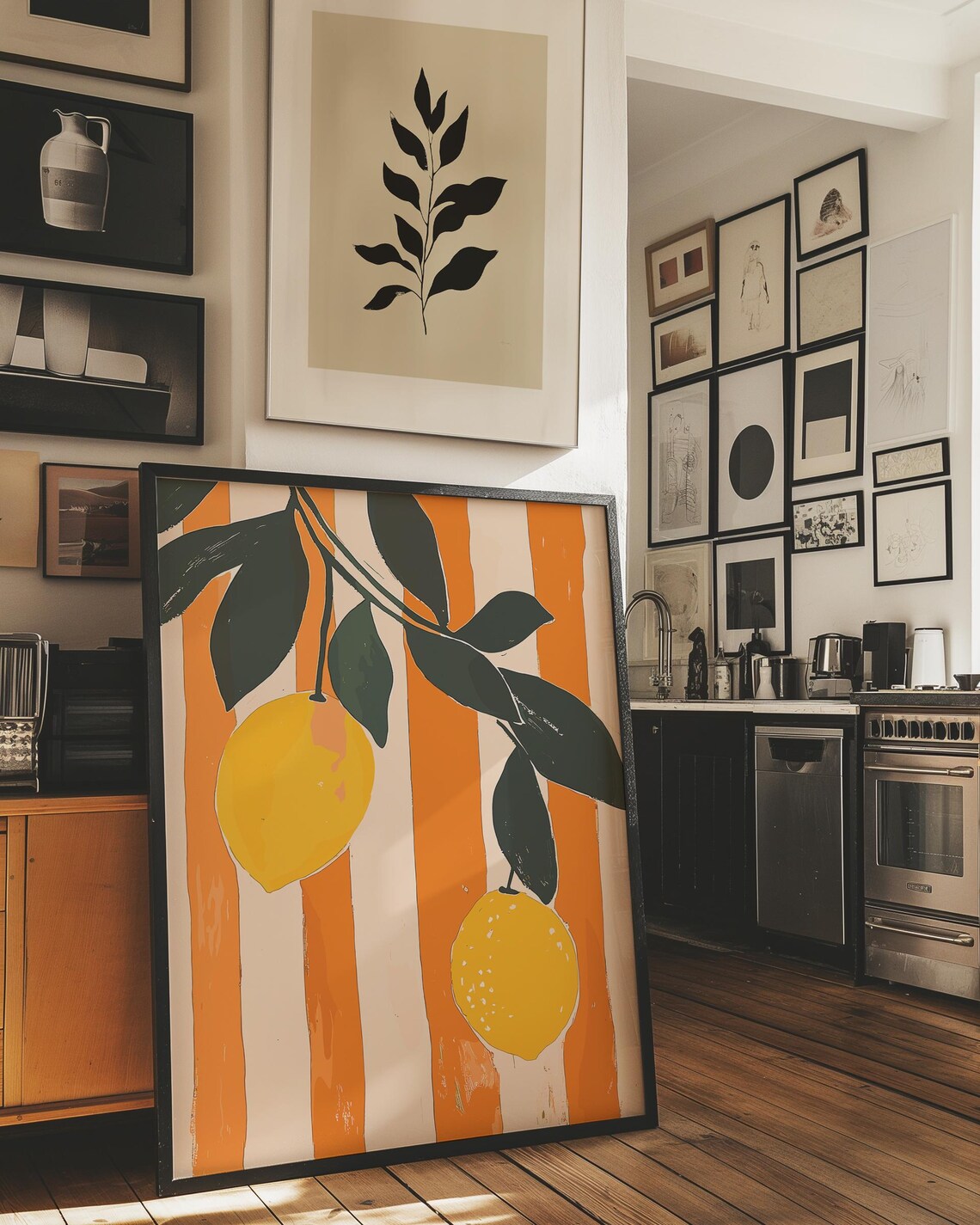 Farmhouse Kitchen Art Painting Cute Lemon Poster Lemons Wall Art Kitchen Prints Trendy Food Art Retro Kitchen Art Fruit Wall Art Decor - Image 3