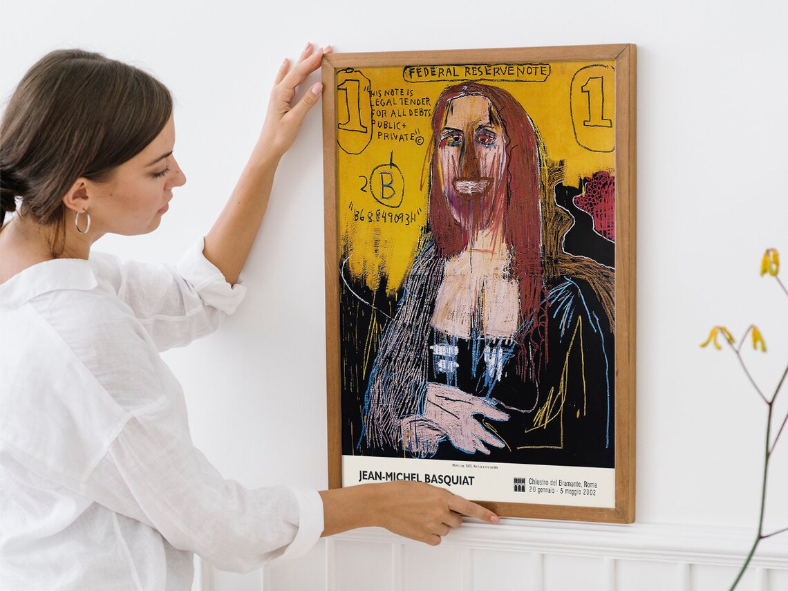 Jean-Michel Basquiat Mona Lisa 1983 Neo Expressionist Rome Exhibition Poster - Image 4