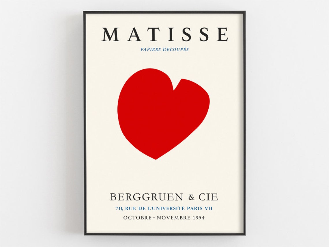 Henri Matisse Big Red Heart Papiers Decoupes Paris 1954 Poster