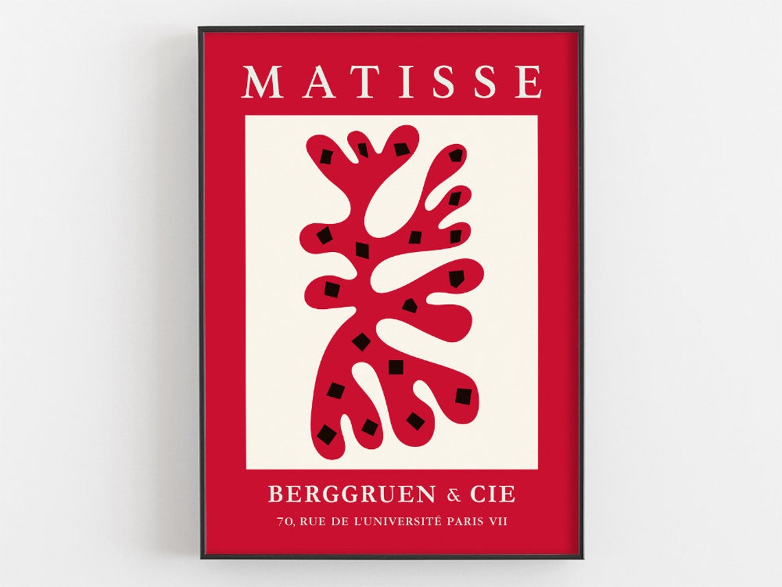Henri Matisse Red Coral Cutout Berggruen Paris Exhibition Poster