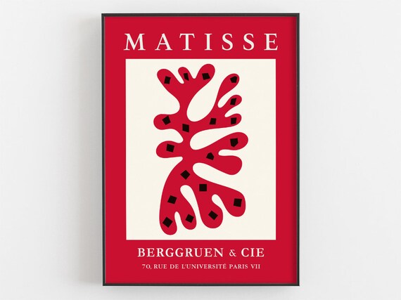 Henri Matisse Red Coral Cutout Berggruen Paris Exhibition Poster