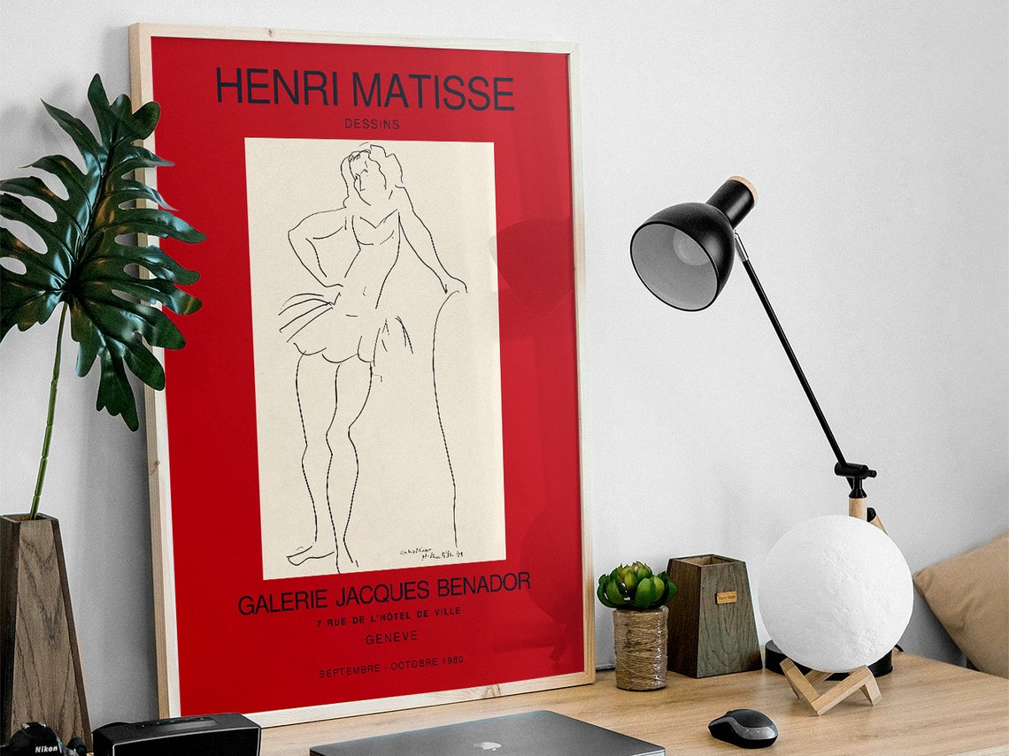 Henri Matisse Dancer Line Drawing 1980 Geneva Gallery Poster - Image 3
