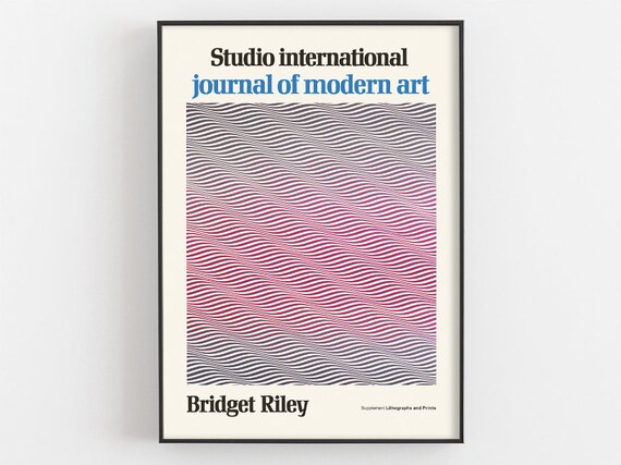 Waves By Bridget Riley Exhibition Poster Abstract Geometry Print Arrayed Colorful Stripes Gallery Wall Art Museum Decor Artist Gifts