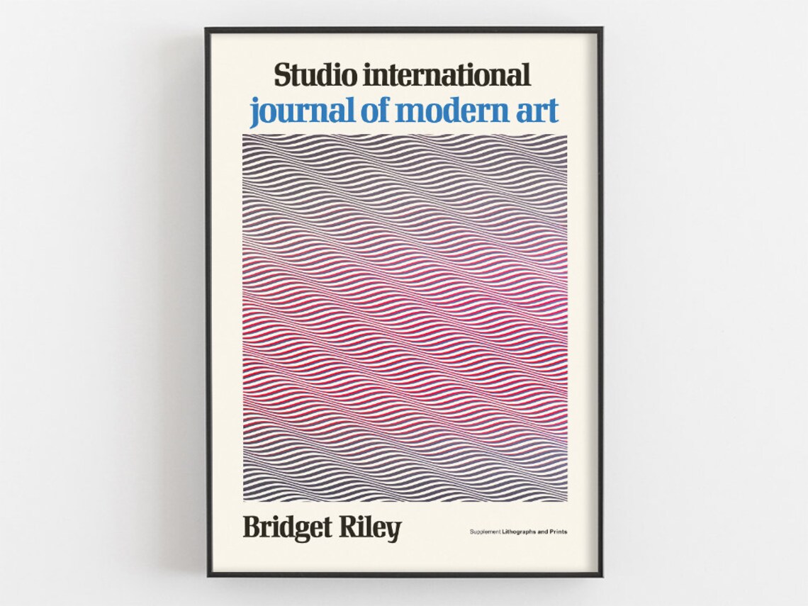 Bridget Riley Op Art Wavy Lines Journal of Modern Art Exhibition Poster