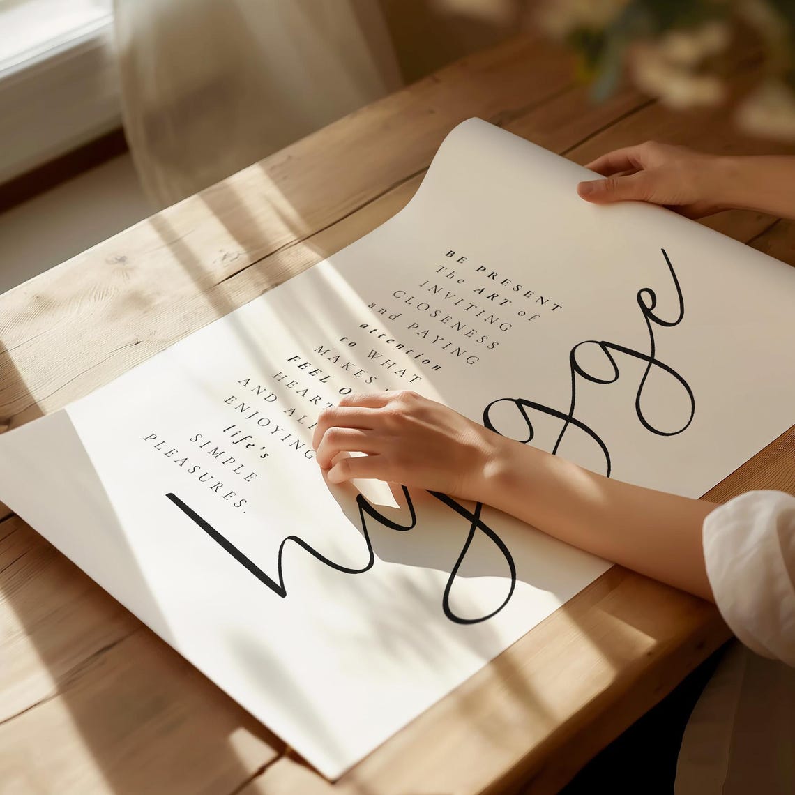 Hygge Definition Print Cozy Danish Script Minimalist Home Wall Art - Image 5