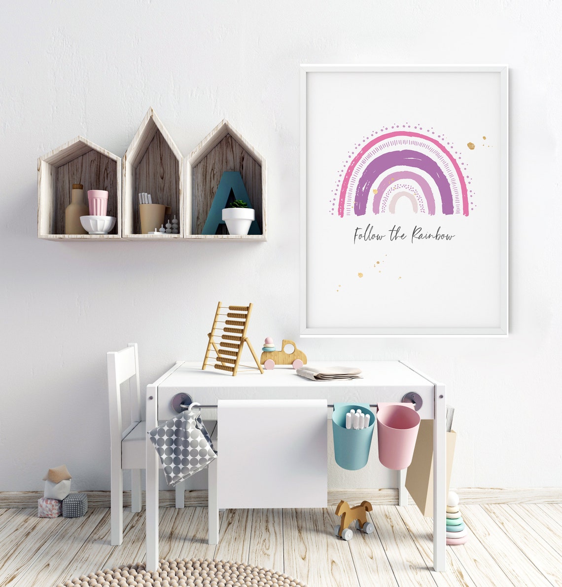 Follow The Rainbow Print Children Prints Nursery Print Kids Room Art - Image 5