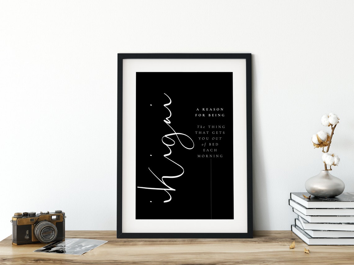 Ikigai Definition A Reason For Being Japanese Word Wall Art Print - Image 3