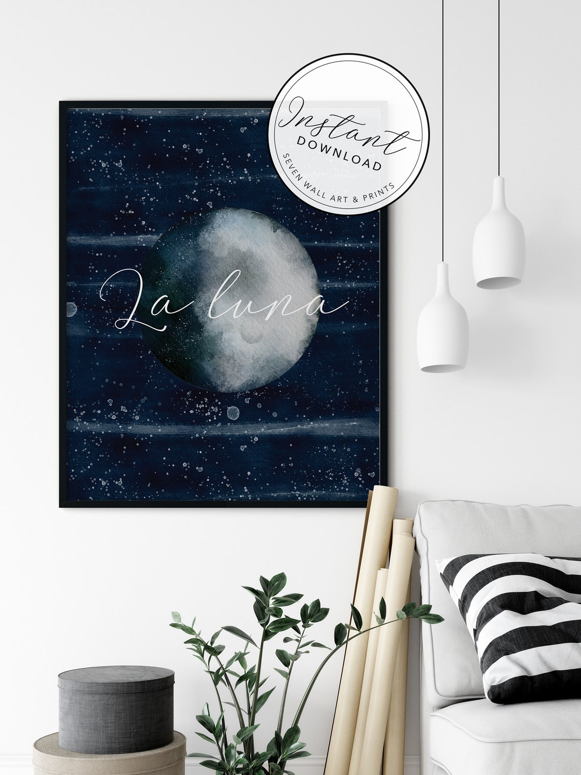 La Luna Poster Moon Print Moon Decor La Luna Wall Art Inspirational Nursery Decor Inspirational Home Decor Moon Phase Gift - Image 3