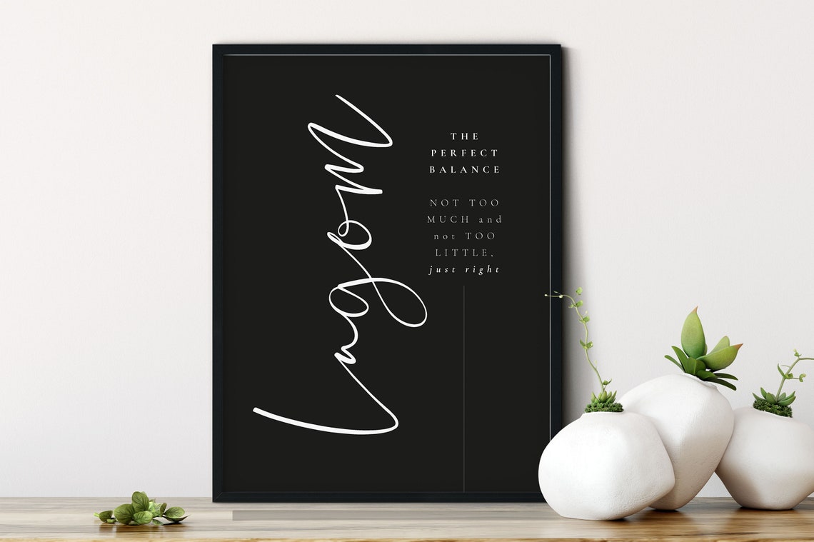Lagom Definition The Perfect Balance Swedish Word Wall Art Poster - Image 5