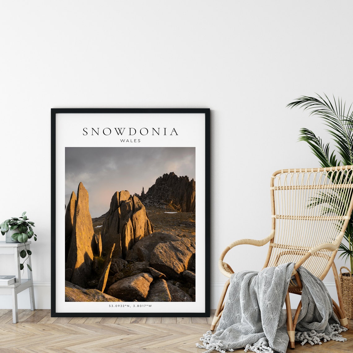 Snowdonia National Park Wales Rugged Crags Sunset Coordinates Poster - Image 3