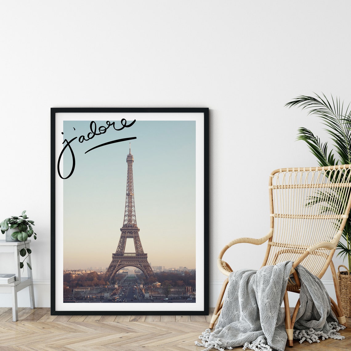 Paris France Eiffel Tower J Adore Script Romantic Pastel Travel Poster - Image 5