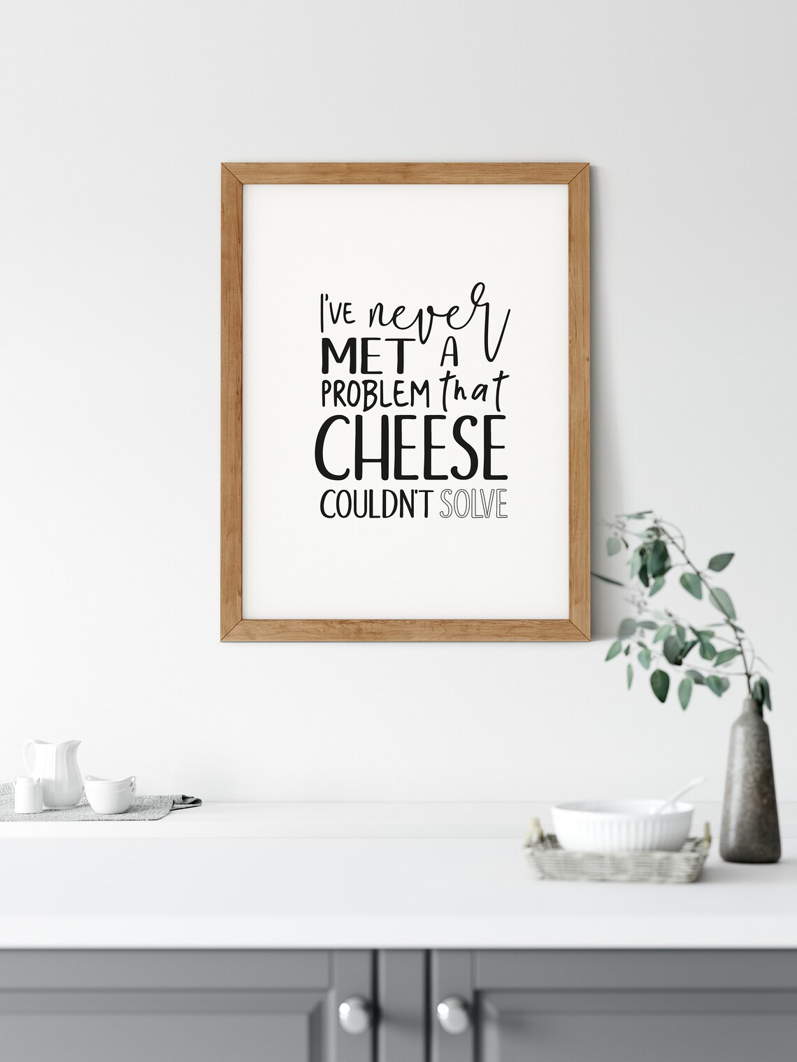 Love Cheese Typographic Kitchen Wall Art Print - Image 3