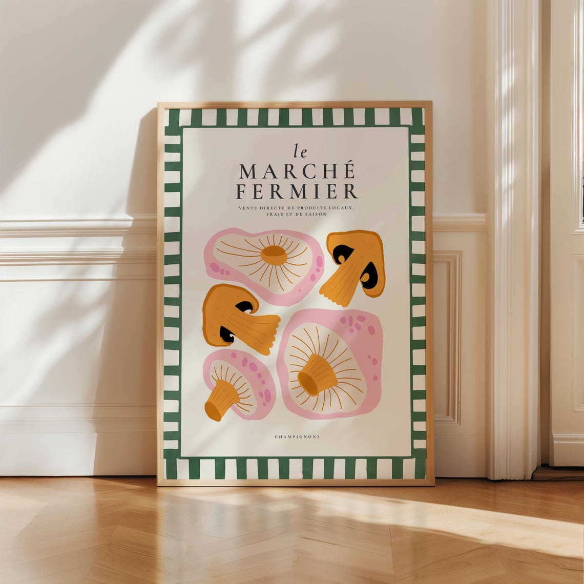 Le Marche Fermier French Farmers Market Mushroom Kitchen Art Print