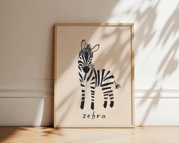 Zebra Nursery Prints Le Zbre Poster Childrens Animal Print Nursery Wall Art Jungle Wild Cute Animal Prints Trendy Kids Room Decor