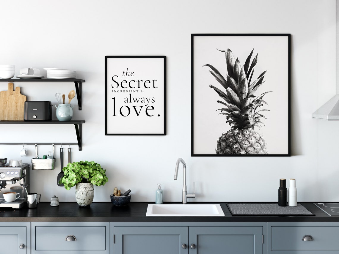 The Secret Ingredient Is Always Love Minimalist Kitchen Print Poster - Image 3