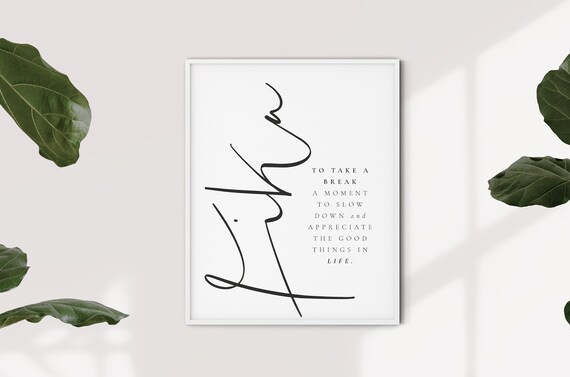 Fika Swedish Word Definition Print Take A Break Slow Down Enjoy Life Wall Decor