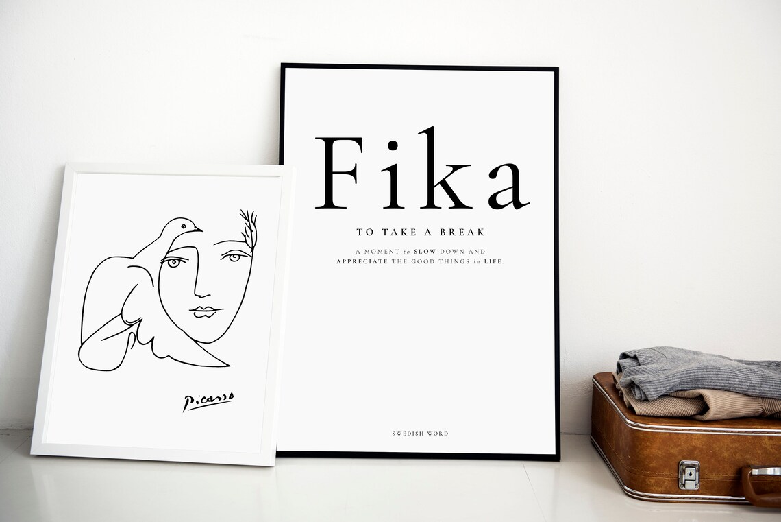 Fika Definition Art Print, Scandinavian Typography - Image 3