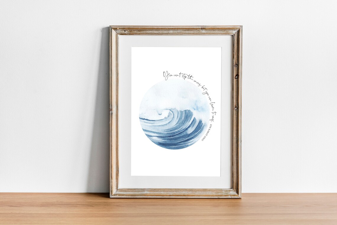 Ocean Quote by Jon Kabat-Zinn, Coastal Wall Art Print