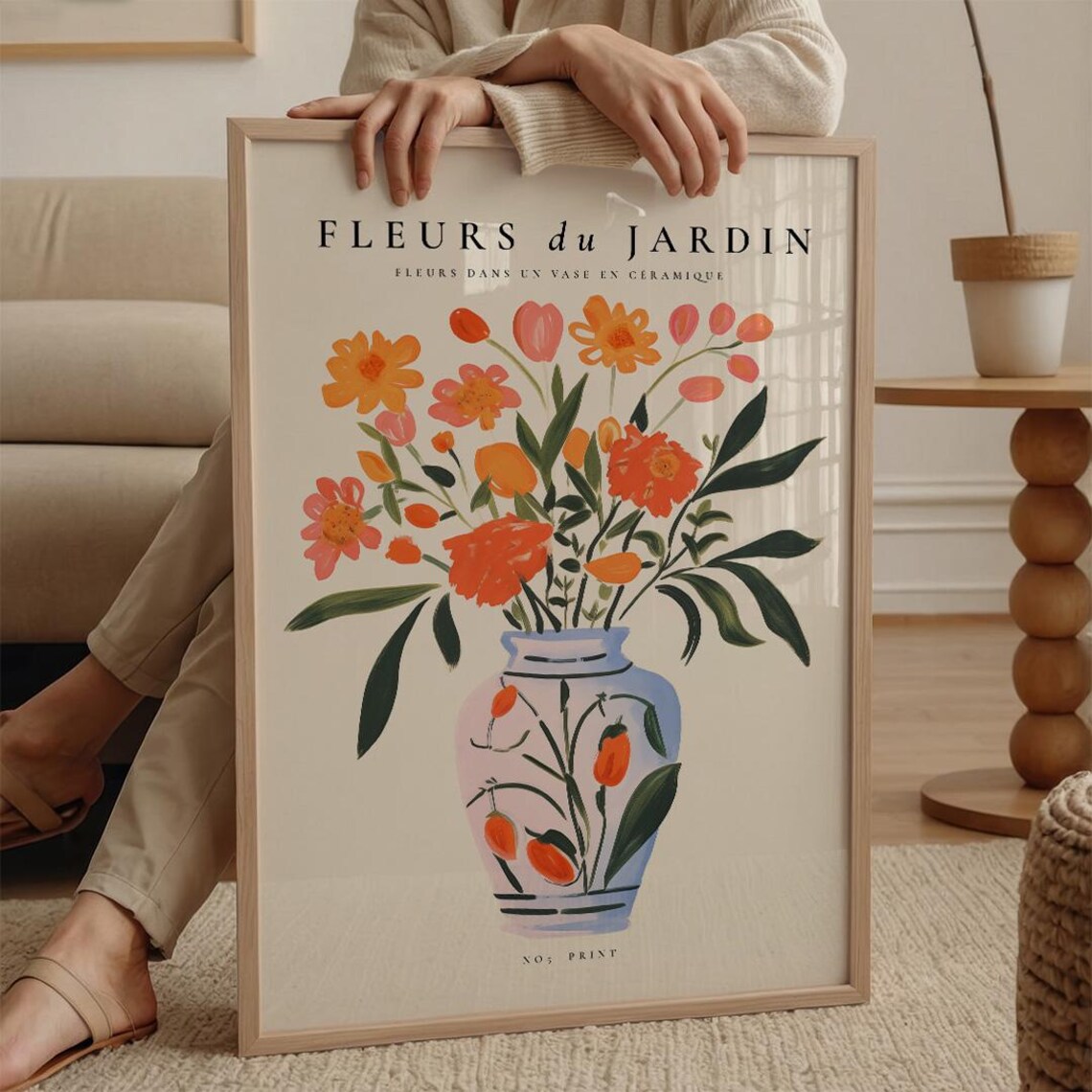 Fleurs Du Jardin Flower Vase Botanical Art Print - Image 2