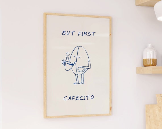 Cafecito Y Chisme Spanish Coffee Art Print Cafecito Poster Minimalist Kitchen Trendy Coffee Wall Art Cafecito Print But First Cafecito