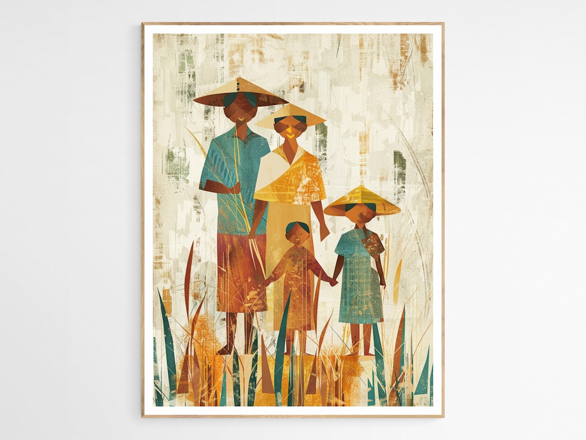 Filipino Family Art Print, Philippines Travel Poster
