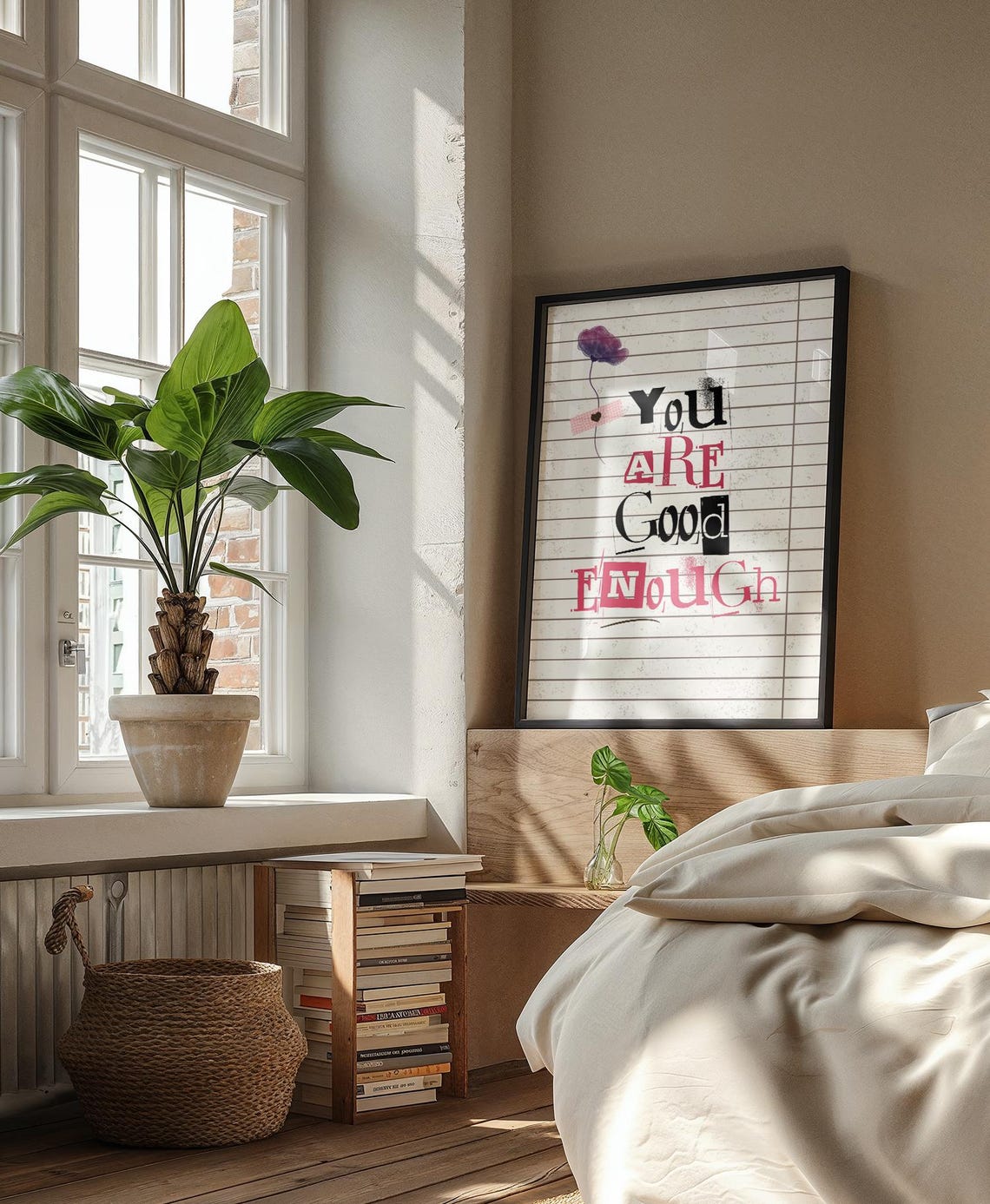 You Are Good Enough Collage Notebook Paper Inspirational Quote Poster - Image 2